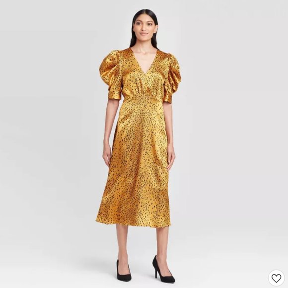 gold leopard print dress